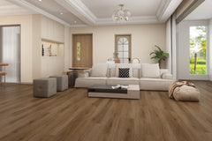 Rustic Walnut Oak SPC Rigid‑Core Flooring (6.5 mm Thickness with 0.5 mm SPC Wear Layer) – $2.35 CAD/sq ft | 22.44 sq ft/box ($52.73 CAD/box)